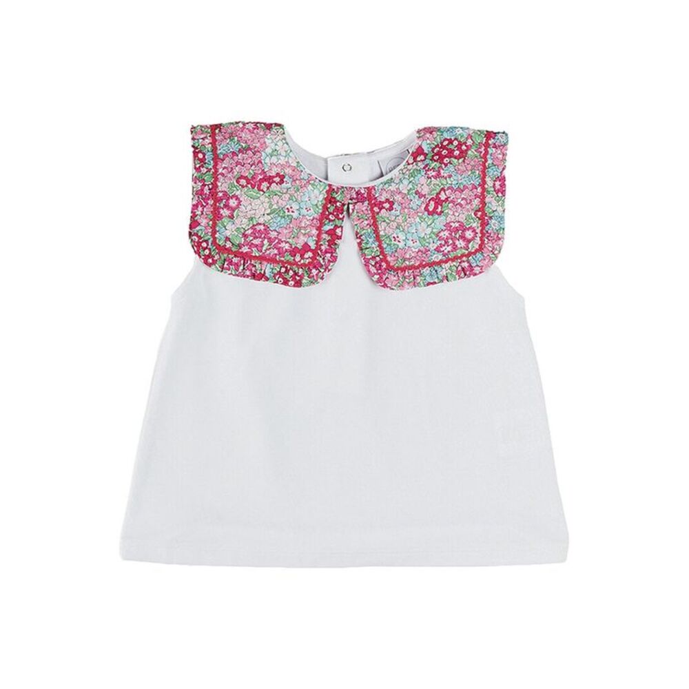 Pepa London Girls  Viola Floral Bib Collar Top, Pink